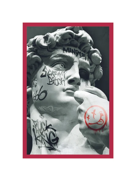Modern Graffiti Sculpture Tasarımlı Hediye Kartı  Sokak Sanatı Kartpostal  10x15 cm ürün görseli 1