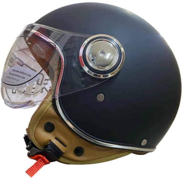 KASK ÇENESİZ Y.M NERO  MAT SİYAH ürün görseli 1