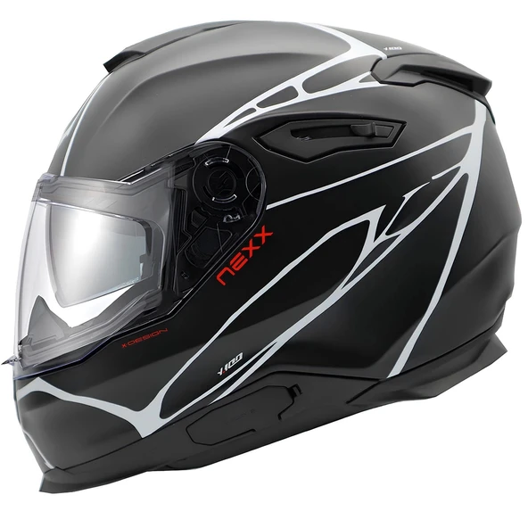 NEXX Y.100 B-SIDE KASK MAT SİYAH - BEYAZ ürün görseli 1
