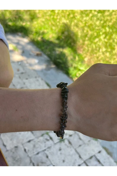 Dumanlı kuvars taşı ayarlanabilir ip bileklik & halhal unisex ürün görseli 1
