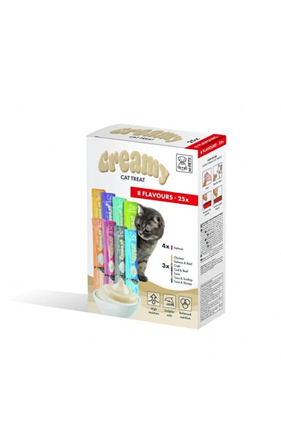 Creamy 8 Lezzet Karışık Krema Kedi Ödül Maması 25*15 Gr ürün görseli 1