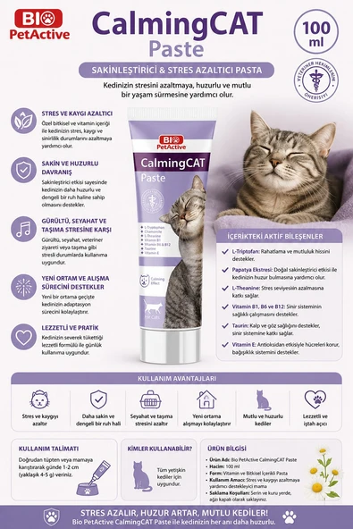 Bio Petactive Calming Cat 100 Ml - Resim 2