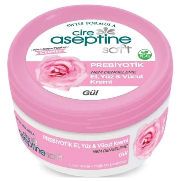 CİRE ASEPTİNE SOFT PREBİYOTİK GÜL EL, YÜZ VE VÜCUT KREMİ 75 ML ürün görseli 1