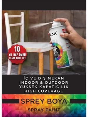 Sibax Akrilik Sprey Boya – 400 ml | Parlak Renkli Hızlı Kuruyan Boya | Metal, Ahşap, Cam, Plastik, Duvar Uyumlu | Tüm Renkler ürün görseli 1
