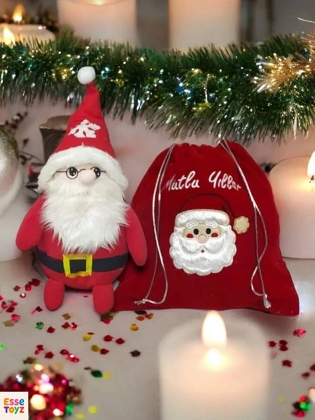 Kırmızı Noel Baba Çuvalı 30x30 hediye Paketi ürün görseli 1