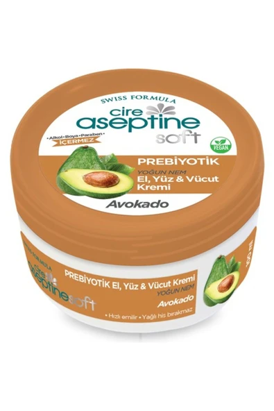 CİRE ASEPTİNE SOFT PREBİYOTİK AVOKADO EL, YÜZ VE VÜCUT KREMİ 100 ML ürün görseli 1