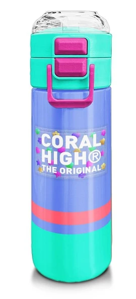 Coral High 500 ml Pipetli ve Direkt İçim Çelik Termos/Matara - Kız Çocuk -  Derin Mavi Renkli ürün görseli 1