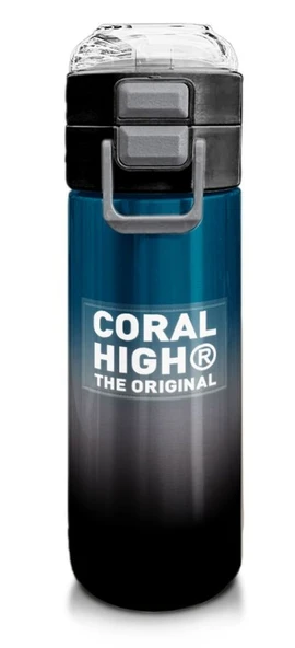 Coral High 500 ml Erkek Çocuk Pipetli Termos/Matara - Nefti Gri Renk Geçişli - Çift Kullanım Özelliği ürün görseli 1
