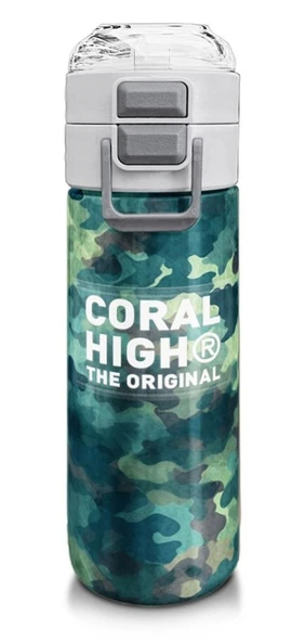 Coral High 500 ml Erkek Çocuk Pipetli Termos/Matara - Nefti Kamuflaj Desenli  - Çift Kullanım Özelliği ürün görseli 1