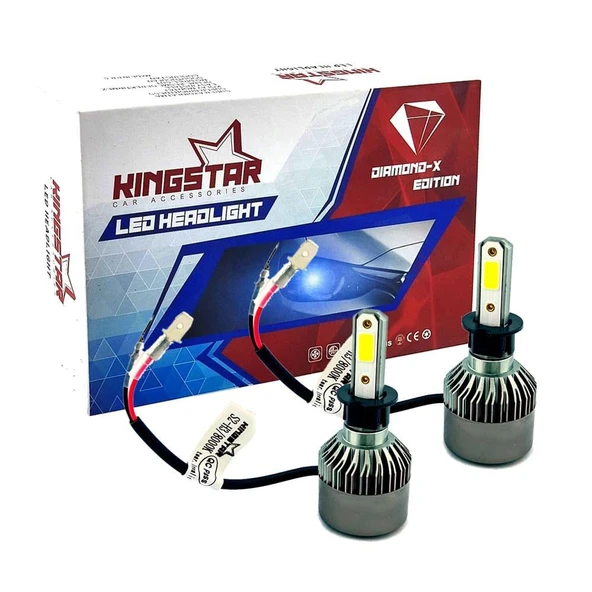 Diamond-X H1 Beyaz Led Xenon Şimşek Etkili Far Ampül 8000 Lümen ürün görseli 1