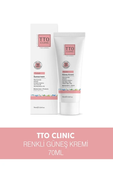 Tto Clinic Renkli Güneş Koruyucu Krem SPF50 70ml ürün görseli 1