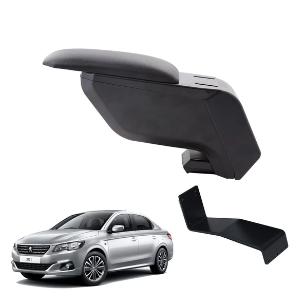 Peugeot 301 2018 Delmesiz Çelik Ayaklı Siyah Kolçak Kol Dayama ürün görseli 1