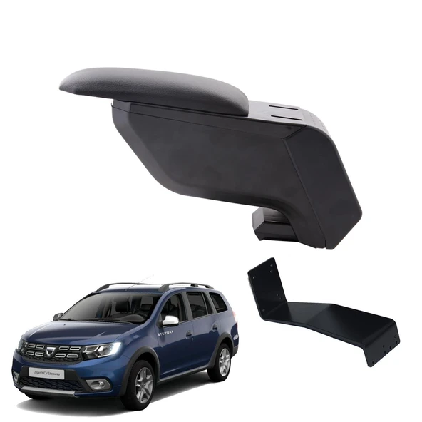 Dacia Logan MCV 2013 Delmesiz Çelik Ayaklı Siyah Kolçak Kol Dayama ürün görseli 1