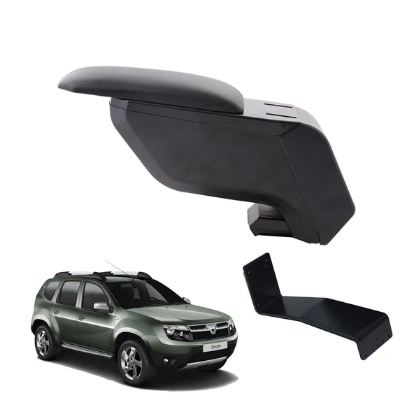 Dacia Duster 2013 Delmesiz Çelik Ayaklı Siyah Kolçak Kol Dayama ürün görseli 1