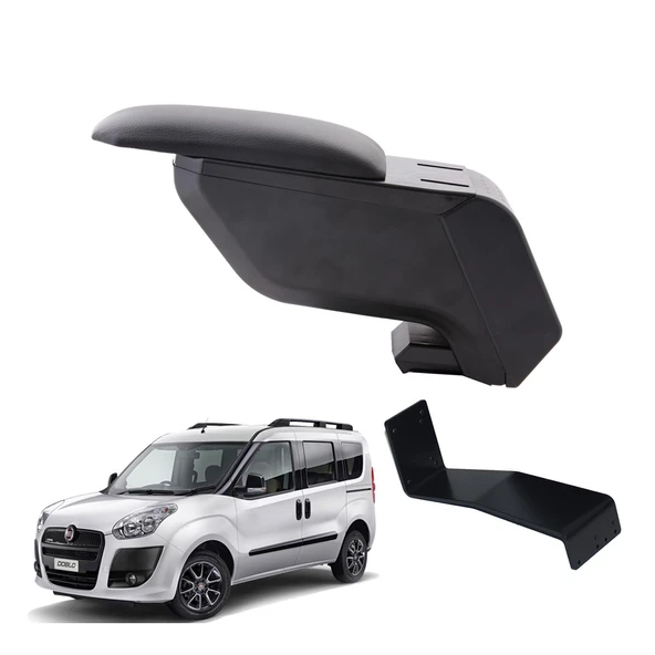 Fiat Doblo 2015 Delmesiz Çelik Ayaklı Siyah Kolçak Kol Dayama ürün görseli 1