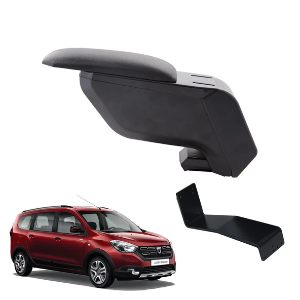 Dacia Lodgy Stepway 2015 Delmesiz Çelik Ayaklı Siyah Kolçak Kol Dayama ürün görseli 1