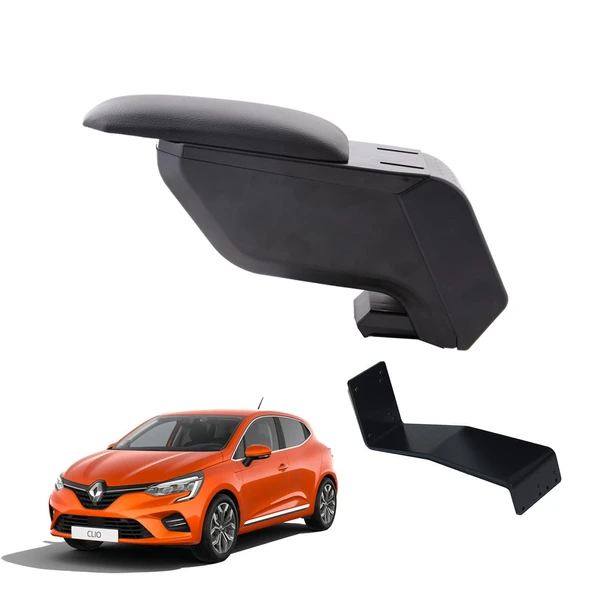 Renault Clio 5 2019 Delmesiz Çelik Ayaklı Siyah Kolçak Kol Dayama ürün görseli 1