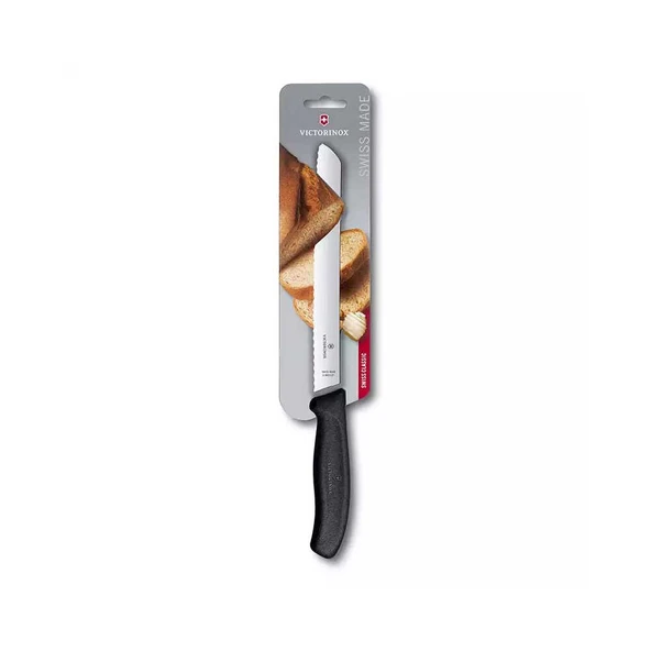 Victorinox 6.8633.21B 21cm Siyah Ekmek Bıçağı, Blisterli Paket ürün görseli 1
