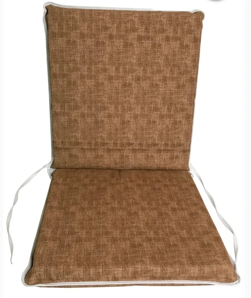 1 Adet Komutan Arkalıklı Sandalye Minderi, Extra Kalın (Kalınlık 5cm)-Kahverengi ürün görseli 1