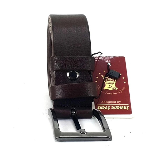 Saraç 1103 24K 3,5 Cm Erkek Kot Kemer Kahverengi ürün görseli 1