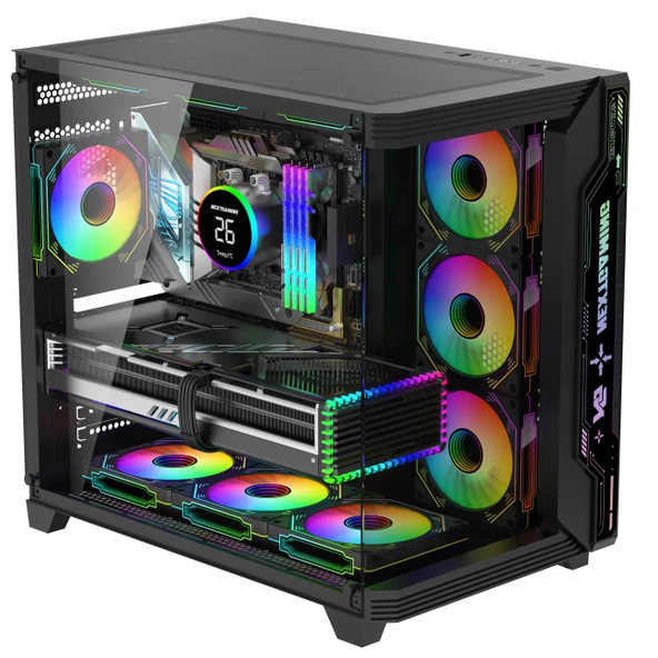 Sirius Black ARGB Panel 7x Fan Kumanda ve Kontrolcü ATX Boş Bilgisayar Kasası Siyah ürün görseli 1