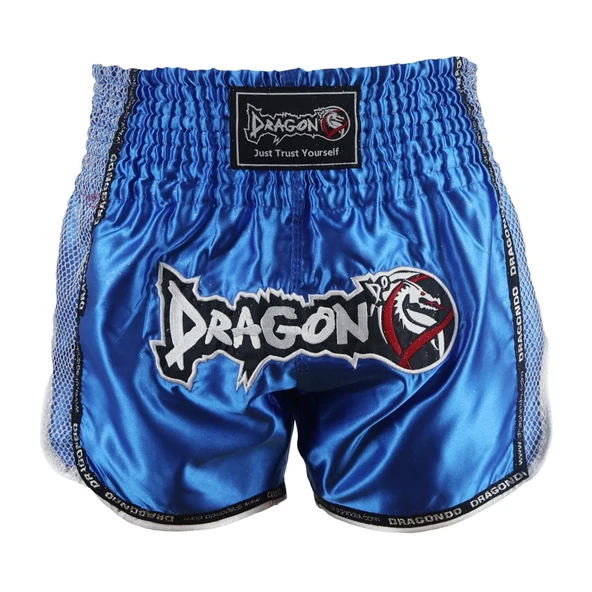DragonDo MT3076 Shiny Muay Thai Mavi Kick Boks Şortu ürün görseli 1