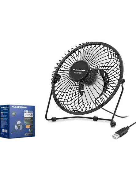 HADRON HDX7252 SIYAH VANTILATOR USB METAL 18cm ürün görseli 1