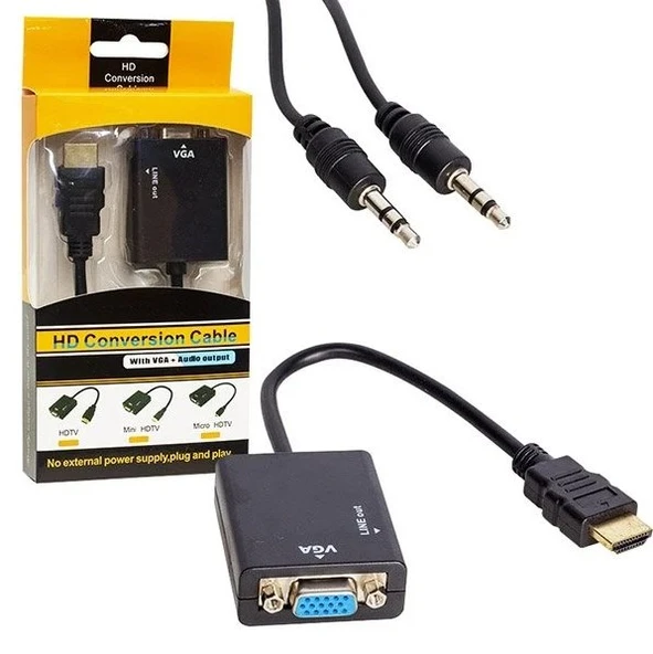 Powermaster PM-32015 HDMI To Vga + Audio Çevirici ürün görseli 1