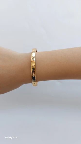 Alaşım kartier Kelepçe Taşlı Bileklik Gold ürün görseli 1