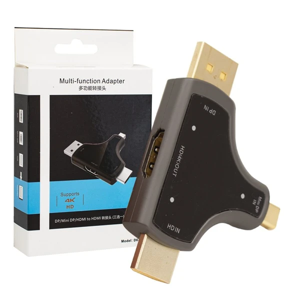 Powermaster Mini DP+DP+HDMI To HDMI 4K Çevirici ürün görseli 1