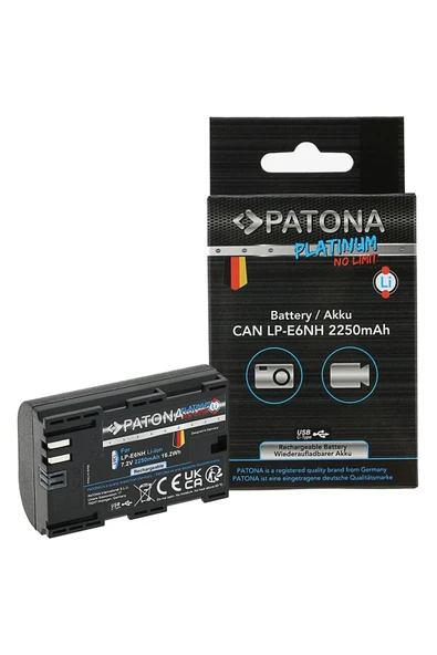 Platinum Canon Lp-e6nh Usb-c Girişli Batarya Pil Uyumlu ürün görseli 1