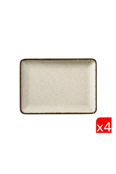 Kütahya Porselen Moderna Dikdörtgen  Tabak Tarçın 4 Parça 18x13cm TAN18X13DUS2730P02 ürün görseli 1