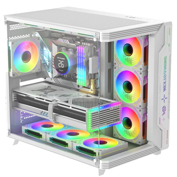 Sirius White ARGB Panel 7x Fan Kumanda ve Kontrolcü ATX Boş Bilgisayar Kasası Beyaz ürün görseli 1