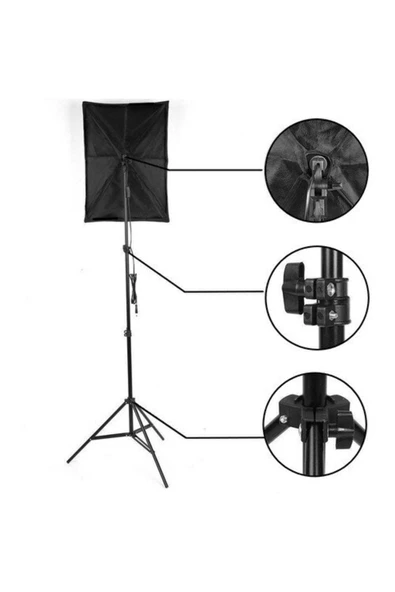 2'li Set Tek Duylu Ampulsüz Softbox - Resim 4