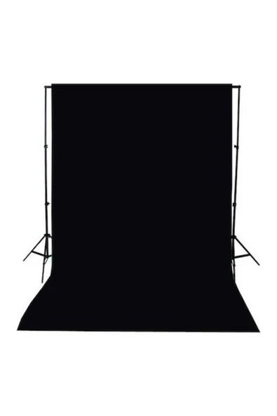 Black Screen Siyah Fon Perde 2x3m  Fon Standı 2x3m Stand ürün görseli 1