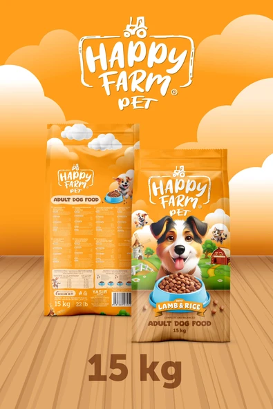 PTTAVM: Happy Farm Yetişkin Köpek Maması Kuzu Etli 15 KG
