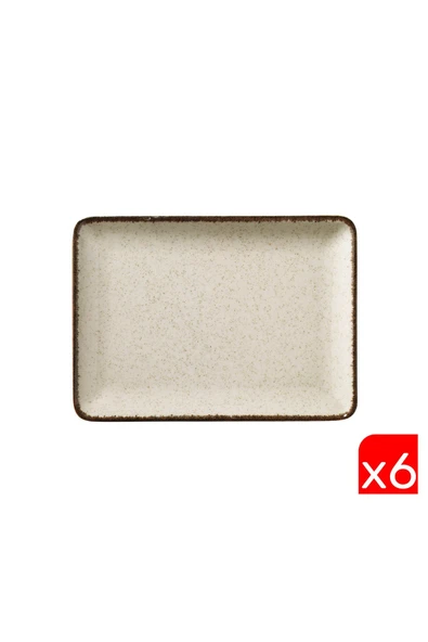 Kütahya Porselen Moderna Dikdörtgen Tabak Tarçın 6 Parça 18x13cm TAN18X13DUS2730P02 ürün görseli 1