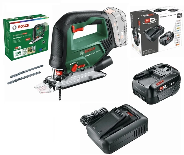 Bosch advanced saw 18V-140 solo dekupaj testere 0603013000 + Bosch 18V 4Ah akü + şarj aleti 1600A031T6 ürün görseli 1