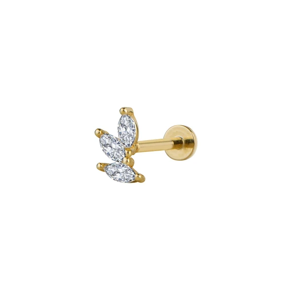 Damla Taşlı Altın Piercing ürün görseli 1