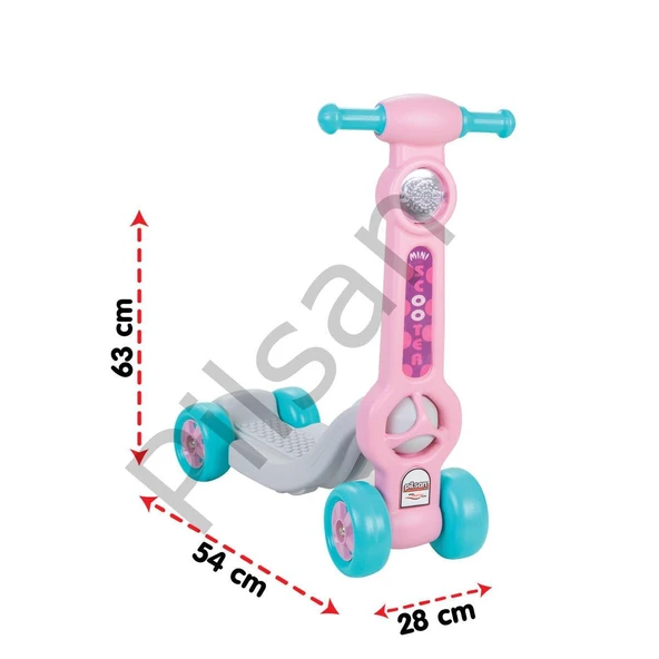 PİLSAN MİNİ SCOOTER AÇIK PEMBE - Resim 2