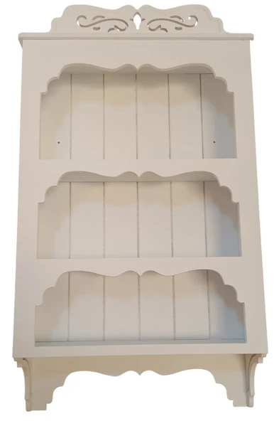Ahşap Boyalı MDF Dekoratif 3 Raflı Duvar Rafı ürün görseli 1
