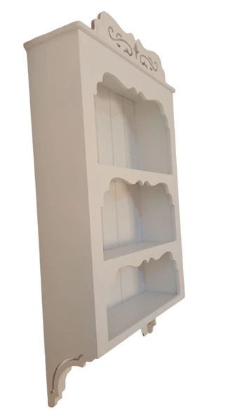 Ahşap Boyalı MDF Dekoratif 3 Raflı Duvar Rafı - Resim 4