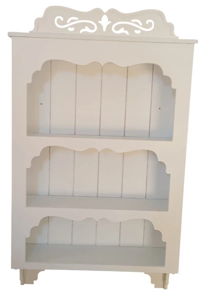 Ahşap Boyalı MDF Dekoratif 3 Raflı Duvar Rafı - Resim 3
