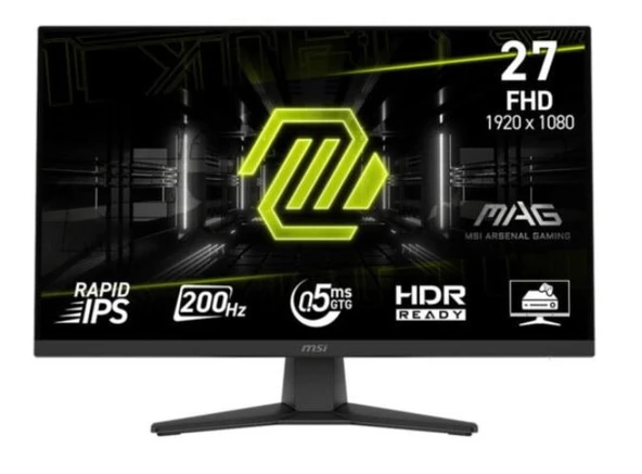 MSI 27 MAG 272F 1920x1080 FHD 16:9 FLAT RAPID IPS 200HZ 0.5MS GTG FREESYNC PREMIUM GAMING MONITOR ürün görseli 1