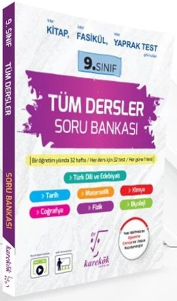 9. Sınıf Tüm Dersler Soru Bankası Karekök Yayınları ürün görseli 1