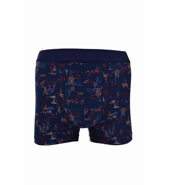 NİVEMESHOME 4480 ERKEK LYCRALI COTTON BOXER LACİVERT ZİGZAG DESENLİ L BERRAK ürün görseli 1