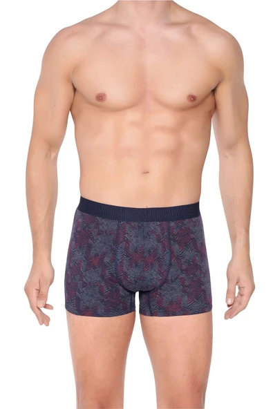NİVEMESHOME 4480 ERKEK LYCRALI COTTON BOXER LACİVERT KIRMIZI DESENLİ XL BERRAK ürün görseli 1