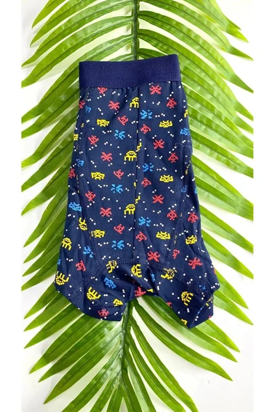 NİVEMESHOME 4480 ERKEK LYCRALI COTTON BOXER LACİVERT PACKMAN DESENLİ XL BERRAK ürün görseli 1