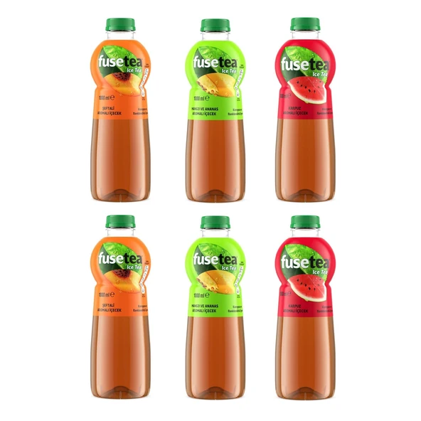 Fuse Tea Soğuk Çay 1 lt 6 lı Karma Paket (Şeftali-Mango Ananas-Karpuz) ürün görseli 1