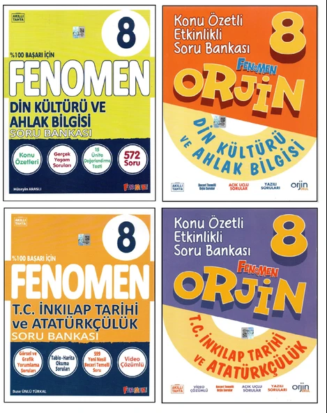 FENOMEN 8. SINIF DİN K.+İNKILAP+ORJİN DİN K.+İNKILAP (KİTAP) ürün görseli 1